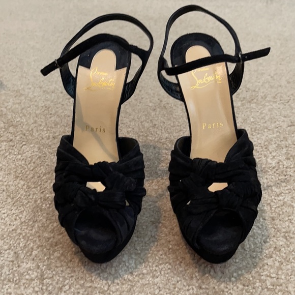 Christian Louboutin Black Velour Ionescadiva sz 38 - Picture 6 of 11